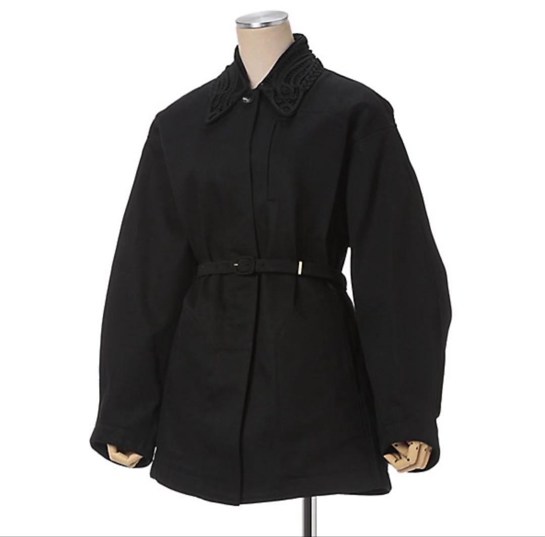 mame kurogouchi コード刺繍　デニムジャケット　ブラック