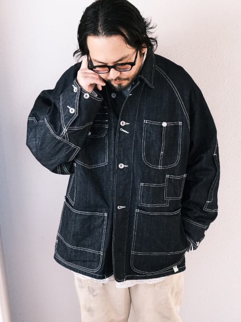 SSZ x BEAMS PLUS マルチポケットカバーオール 濃紺