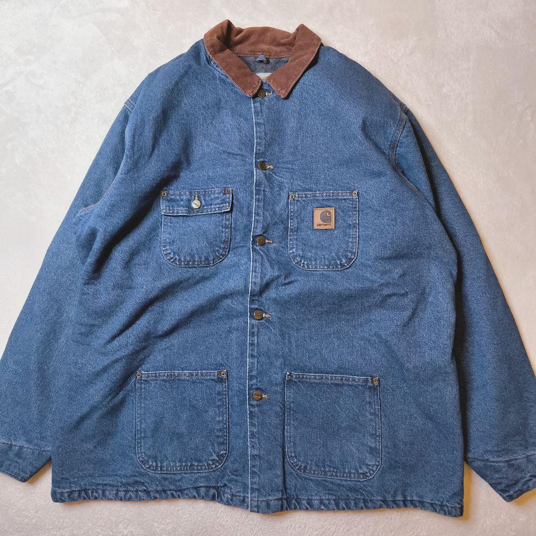 ​【美品/USA製】カーハート デニム チョアコート XXL-TALL 濃紺