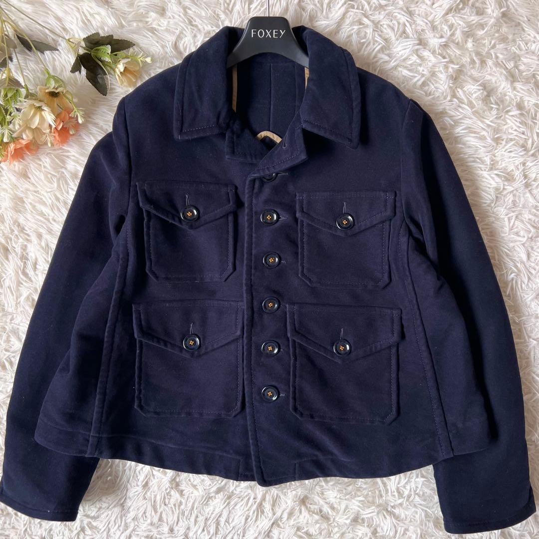 45R コットン フランネル の アニー フォーピー ジャケット ネイビー