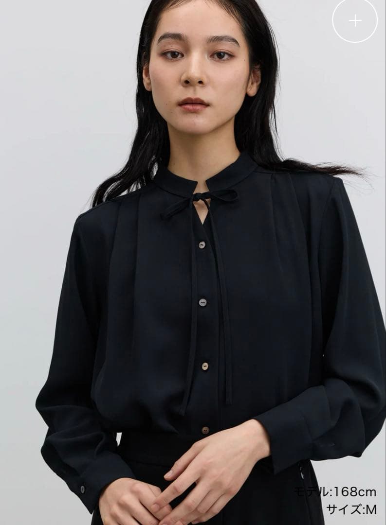 専用新品同様SOEJUエアリーリボンブラウス濃紺