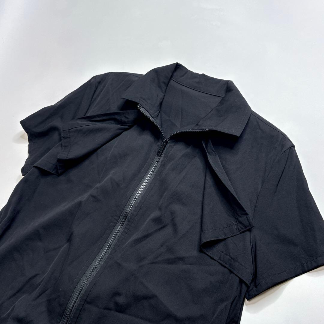 【美品】Y’s ワイズ　ジップアップ　ウールワンピース　ブラック