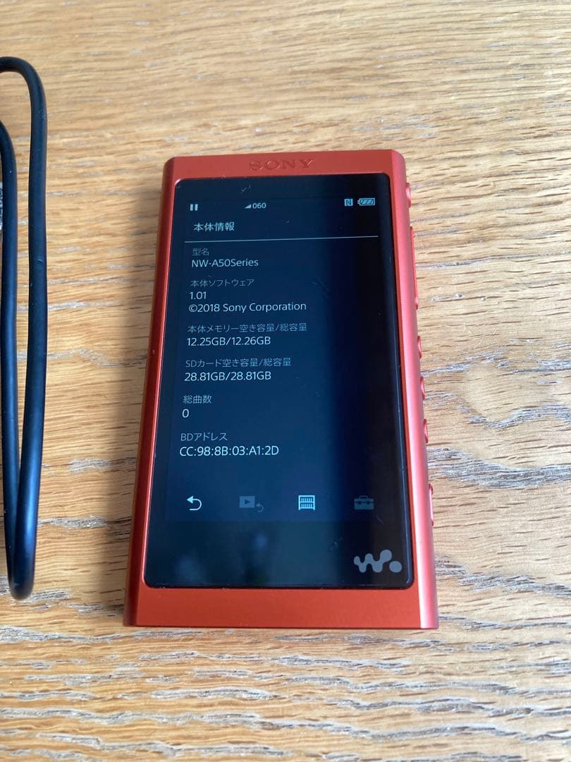 Sony NW-A50 ウォークマン　SDカードとケーブル付き