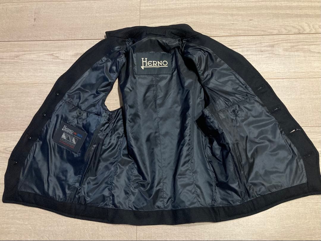 HERNO ダウンベスト ネイビー 44 S ウール
