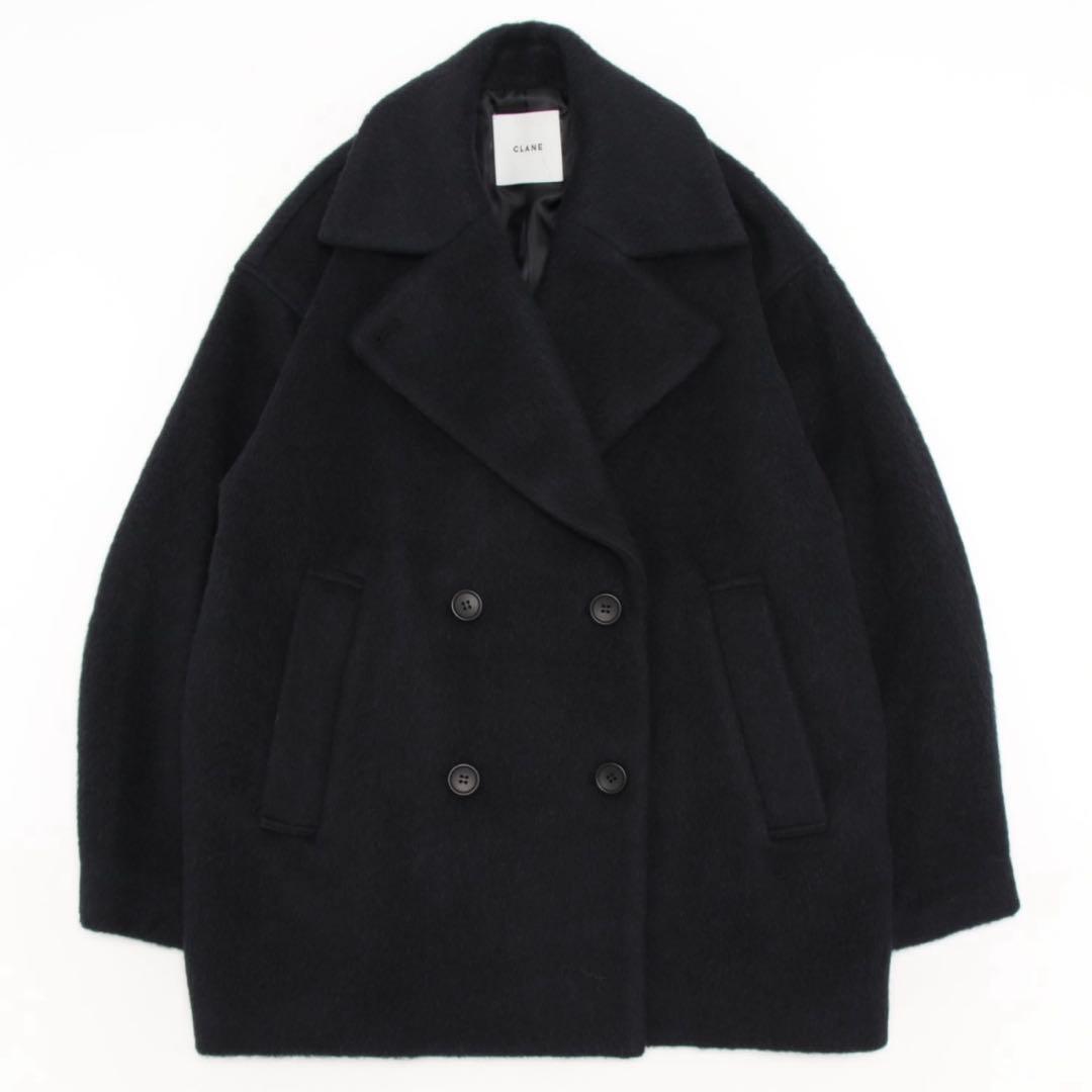 clane OVER LINE DOUBLE COAT ブラック