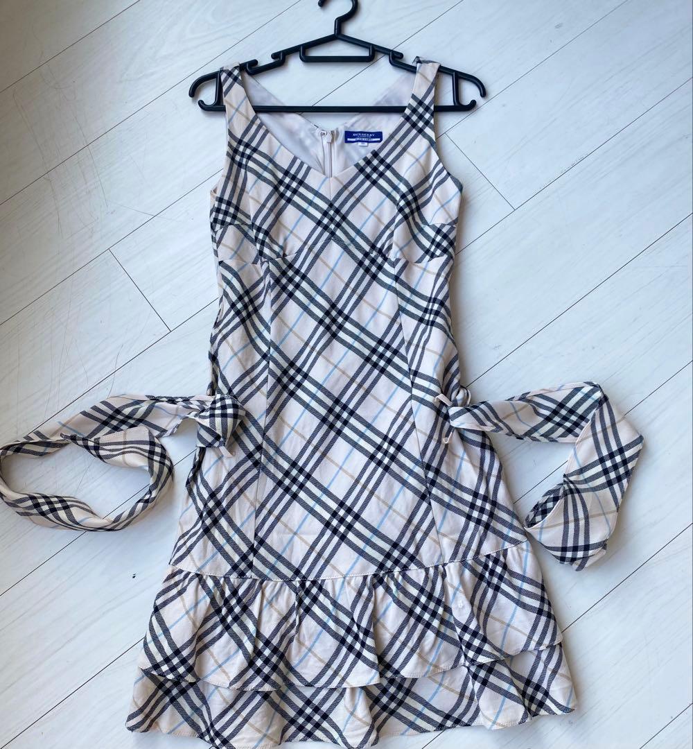 BURBERRY BLUE LABEL チェック柄ノースリーブワンピース 38