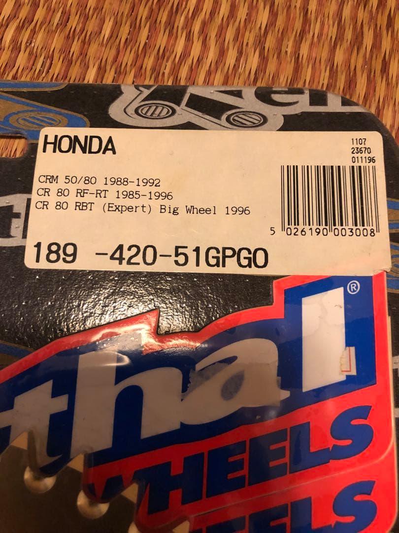 CRM50用　Renthalスプロケットとチェーンとステンレスクラッチケーブル