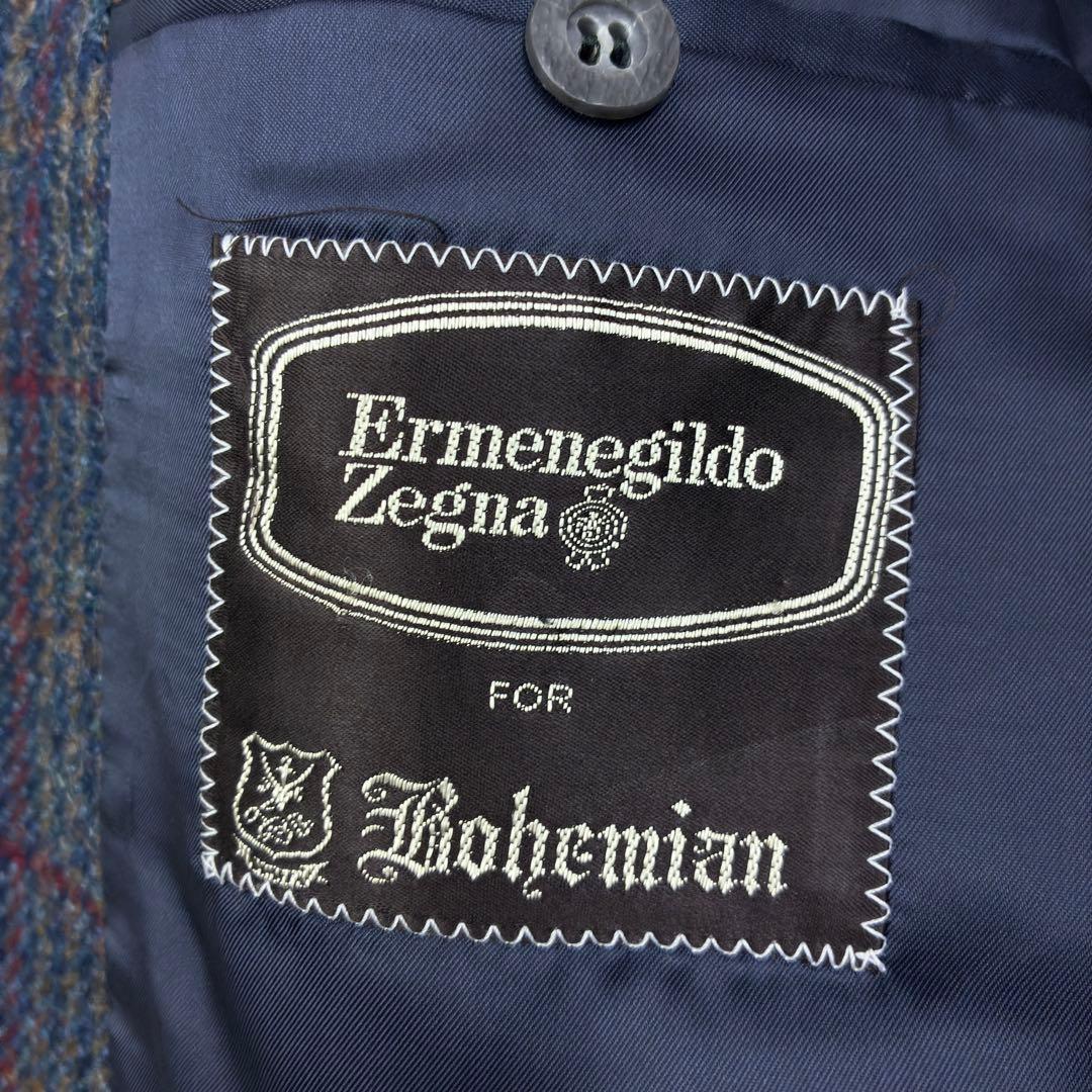 美品　エルメネジルドゼニア　ツイード　ウィンドウペンチェック　テーラード　2XL