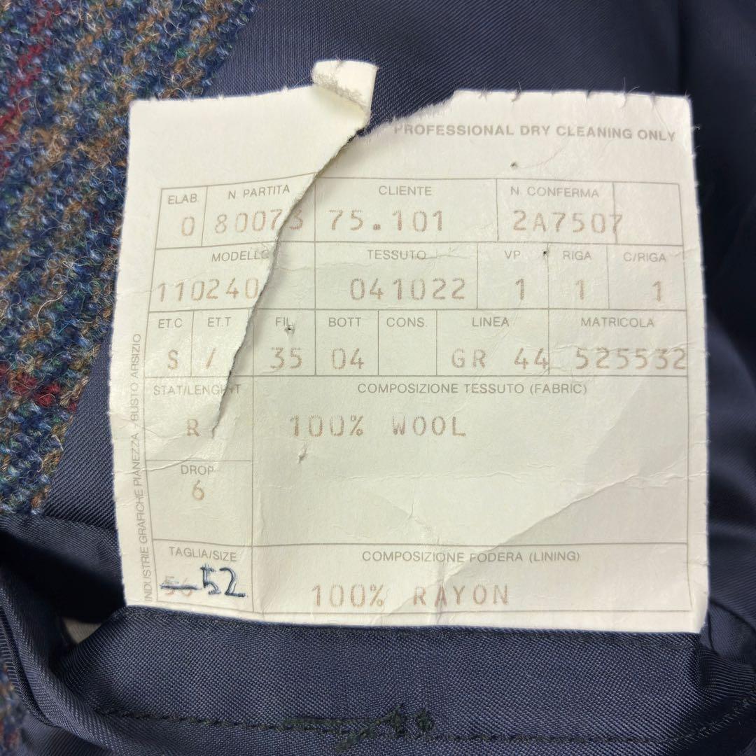 美品　エルメネジルドゼニア　ツイード　ウィンドウペンチェック　テーラード　2XL