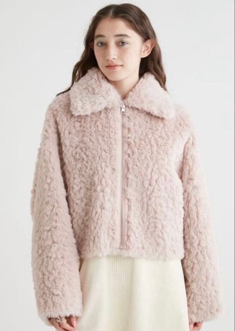 もなこfur fur エコファーリバーシブルブルゾン コート ピンク