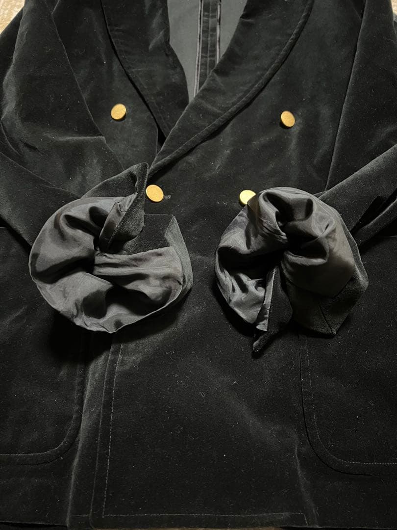 美品 UNITED ARROWS 金ボタン ベロア ダブルブレストジャケット