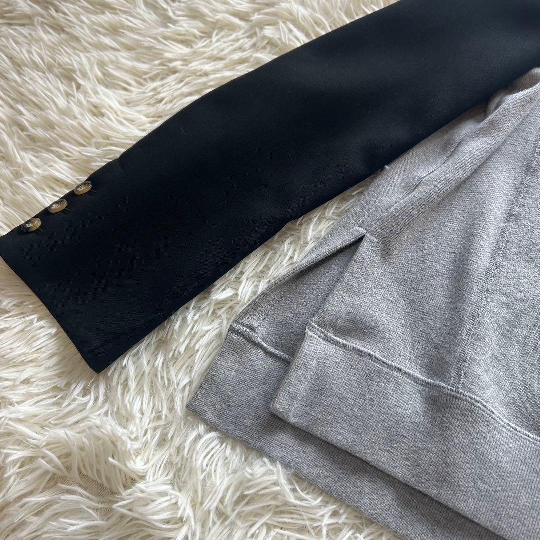 極美品　エンフォルド ドッキング レイヤード スウェット シャツ 黒 グレー