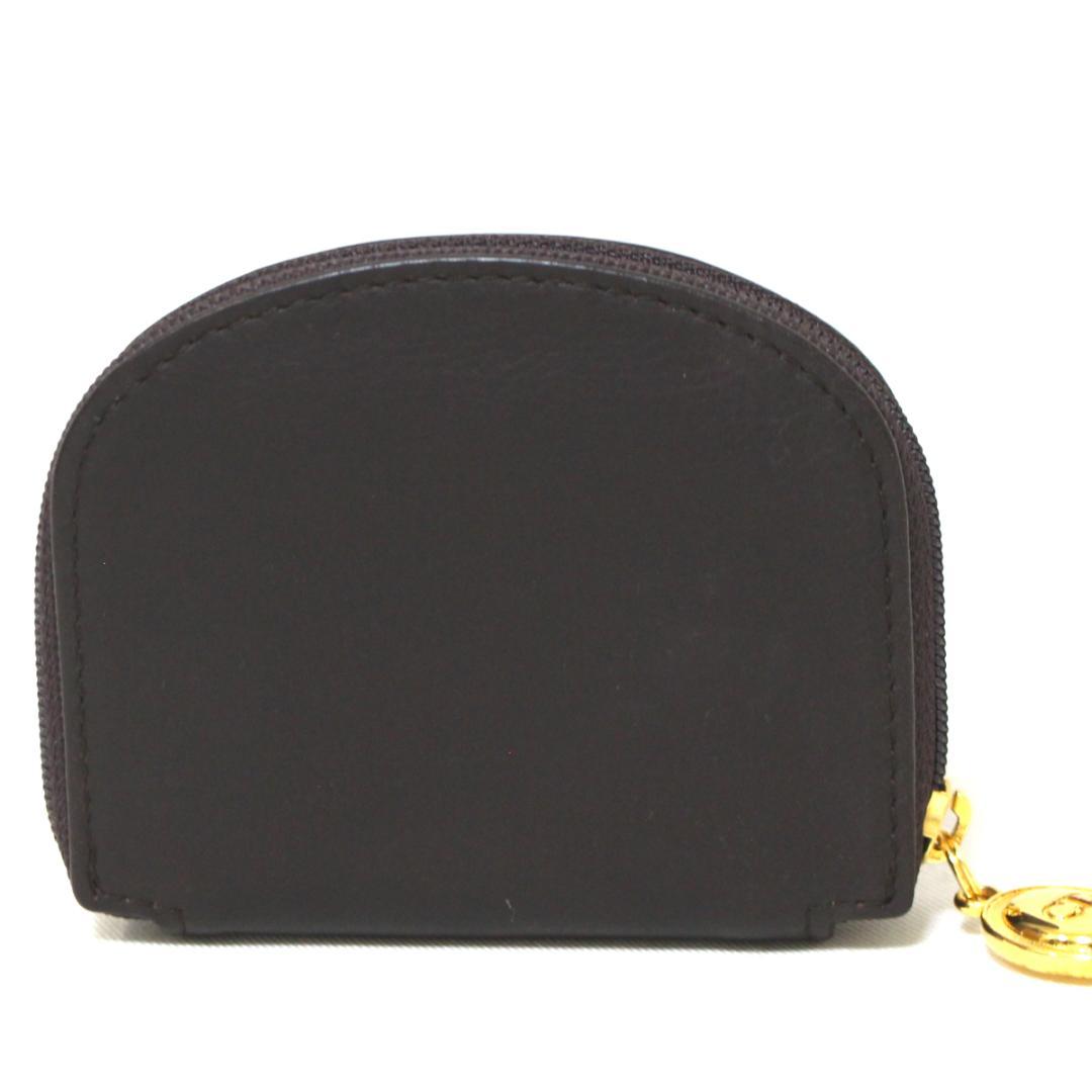 極美品 クリスチャンディオール レザー CDロゴ ケース ゴールド 茶