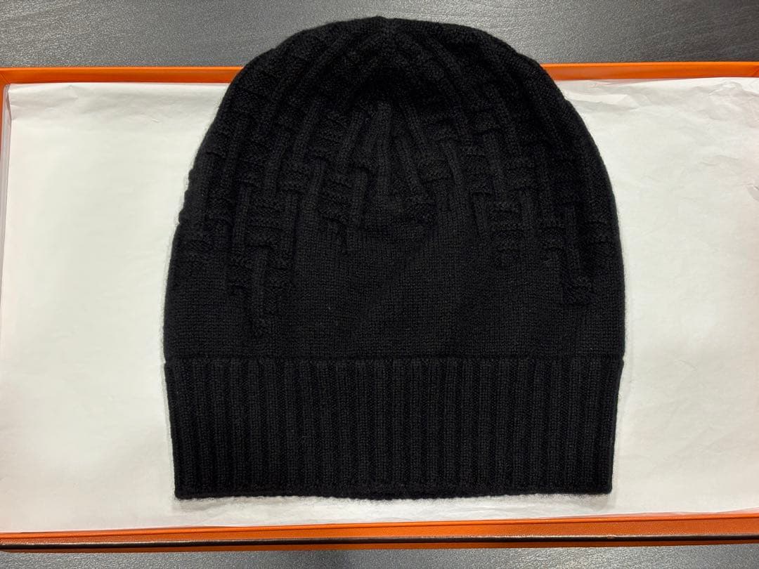 HERMESエルメス ニット帽 ブラック