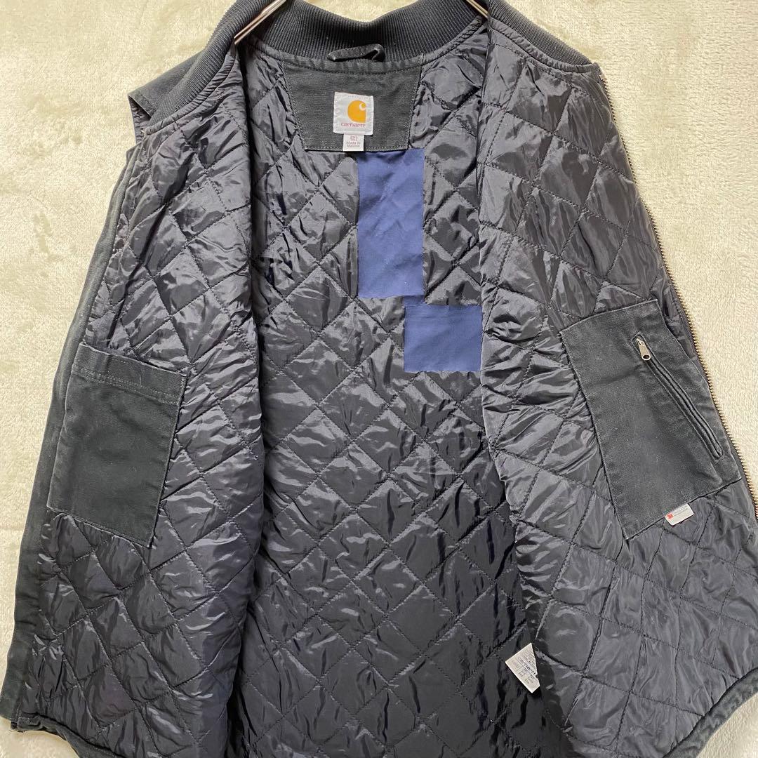 Carhartt ダックベスト 裏キルティング 2XL Tall ブラック