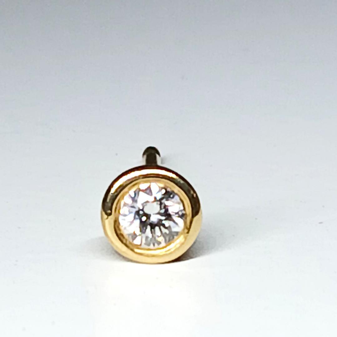 OMZMKY様　4mm バイザヤード ダイヤ ピアス 片耳 750 K18