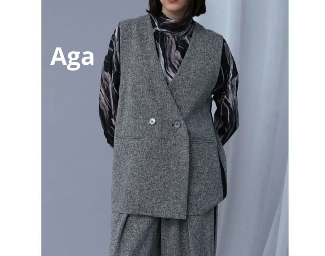 Aga サイドラインジレ ツイード グレー ヤマダヤ 福袋 2026