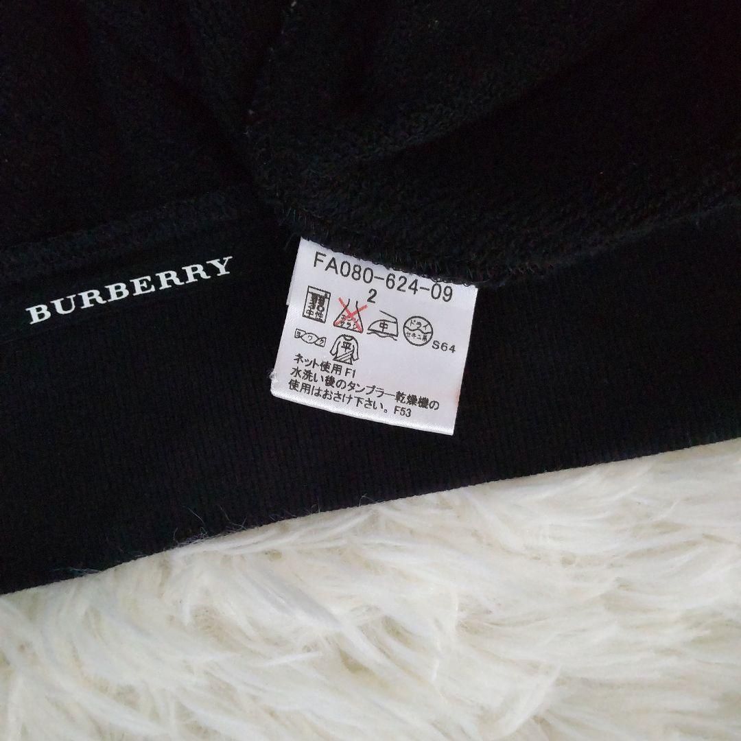 バーバリーロンドン ⿻フルジップパーカー ノバチェック ロゴ 刺繍 黒 M
