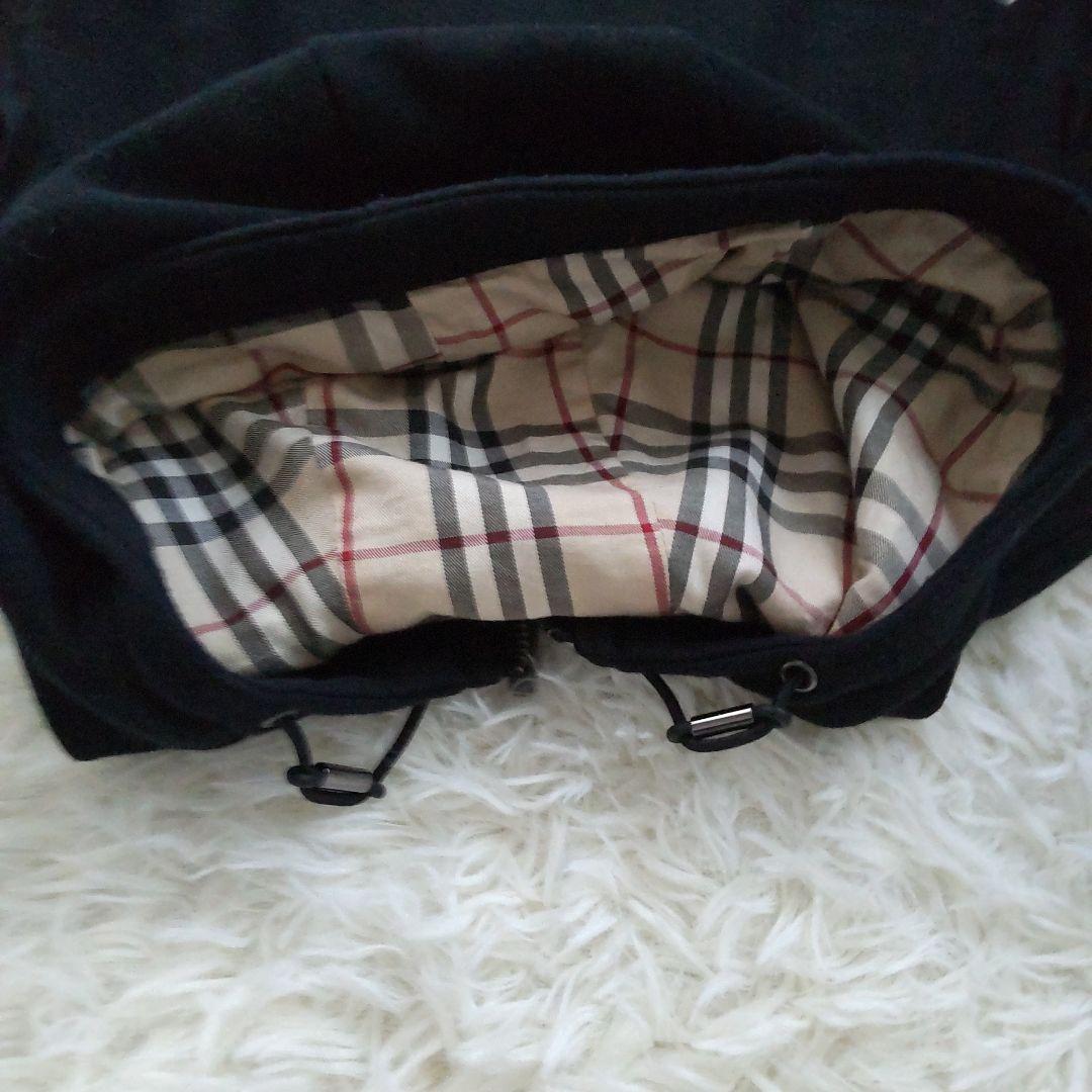 バーバリーロンドン ⿻フルジップパーカー ノバチェック ロゴ 刺繍 黒 M