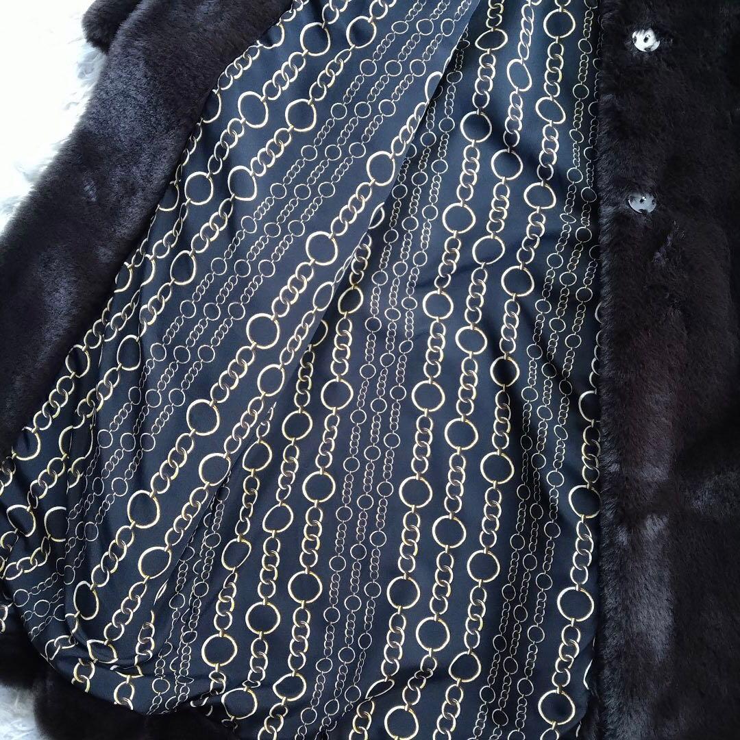 美品★バナナリパブリック ベルテッド フェイクファー ロングコート 茶色 M