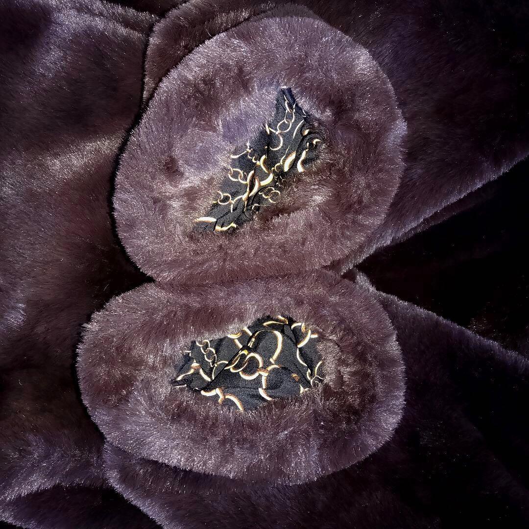 美品★バナナリパブリック ベルテッド フェイクファー ロングコート 茶色 M