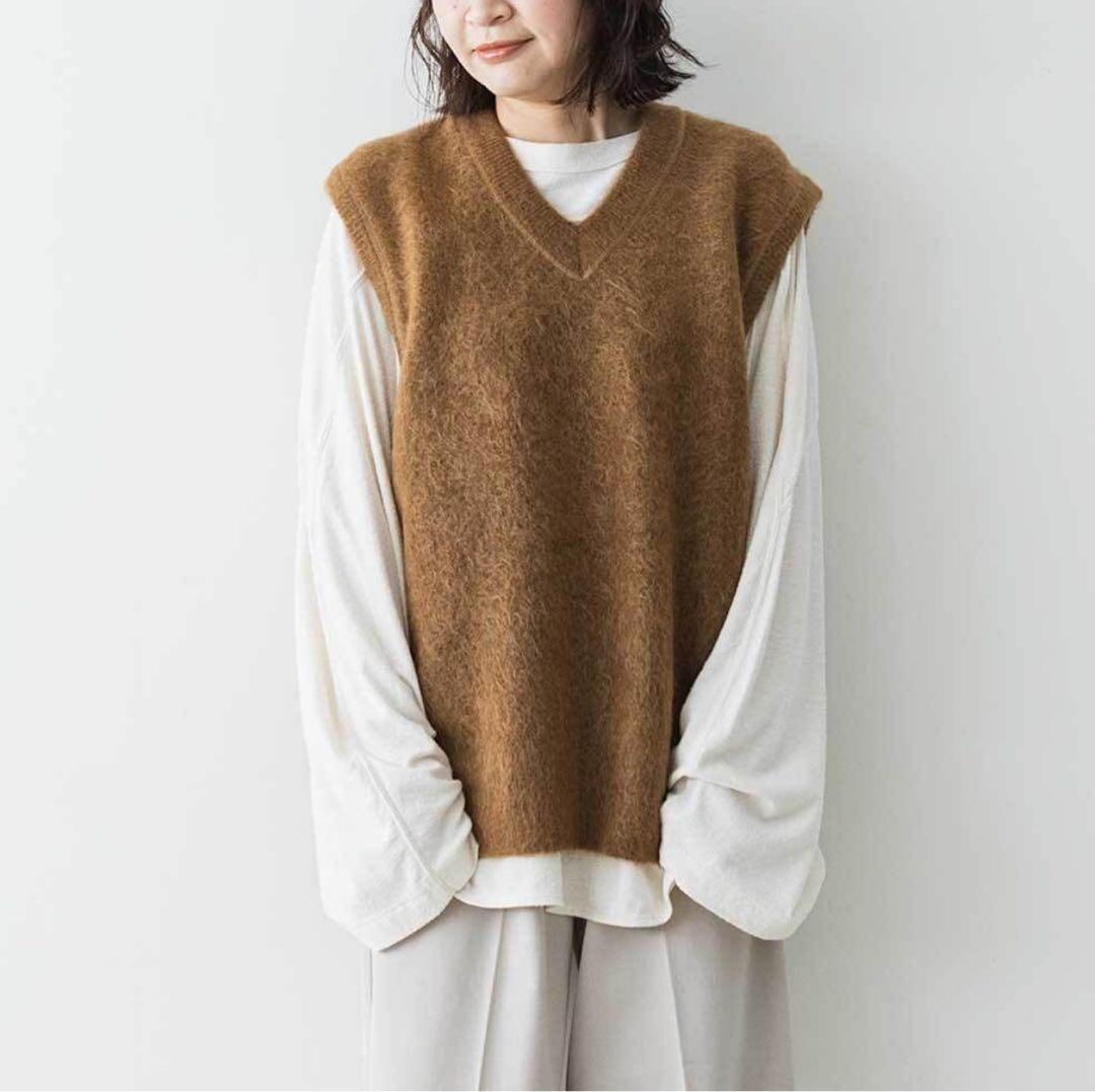 【極美品】unfil stretch superkid mohair vest