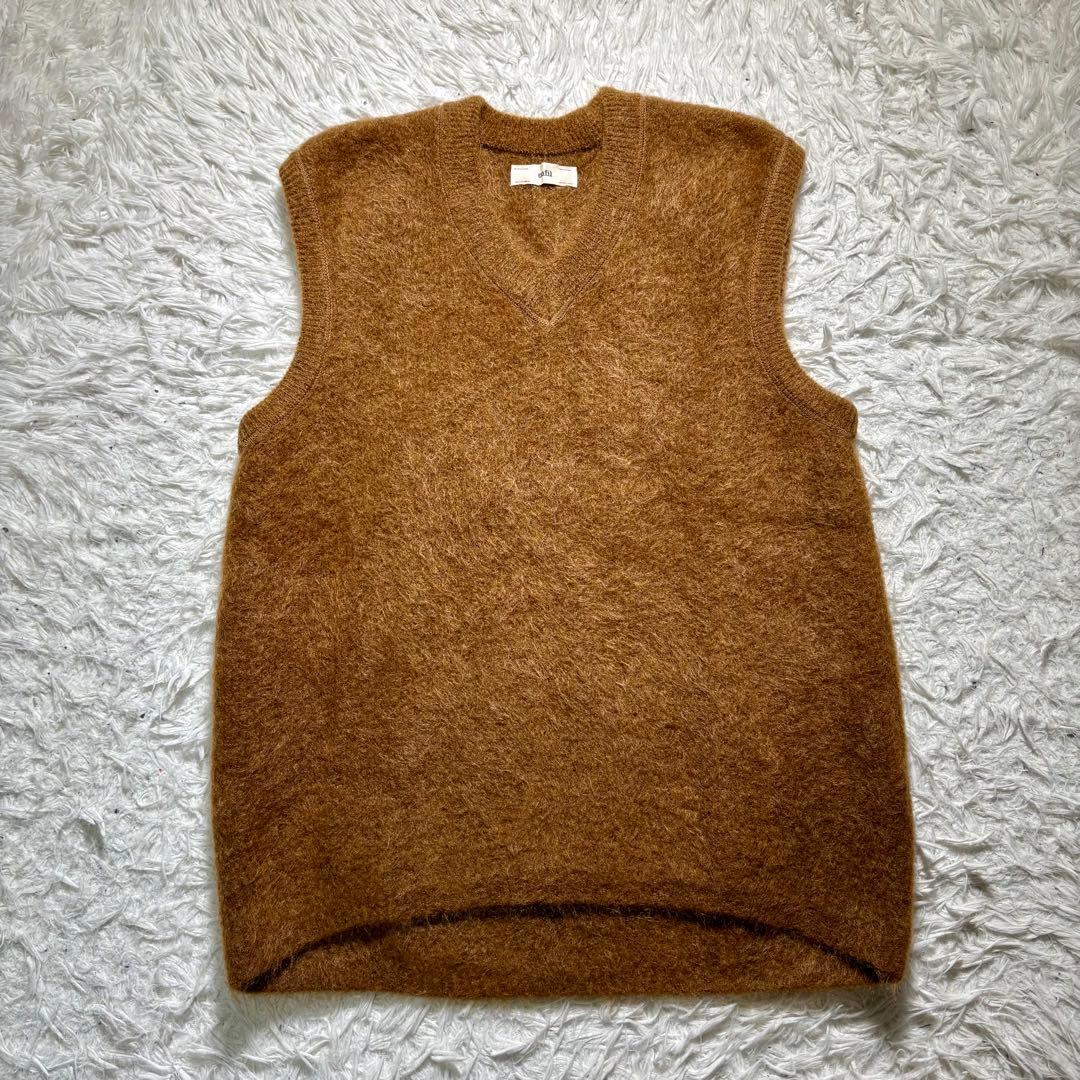 【極美品】unfil stretch superkid mohair vest