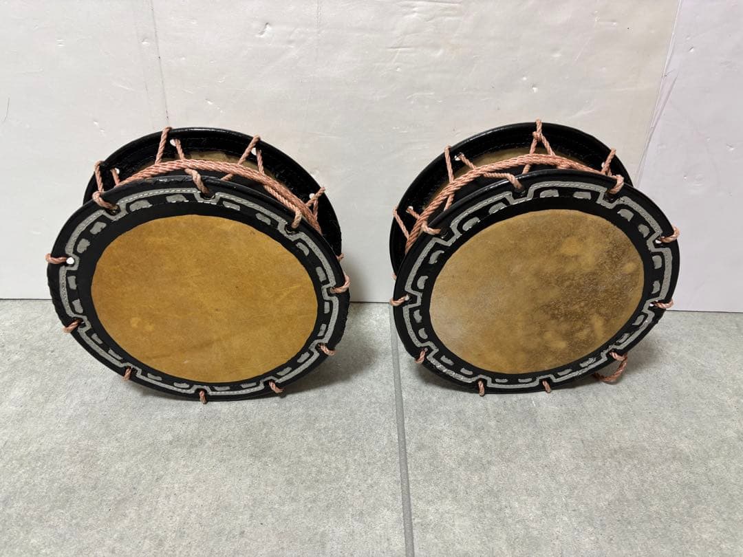 太鼓　2個セット　しめ縄？