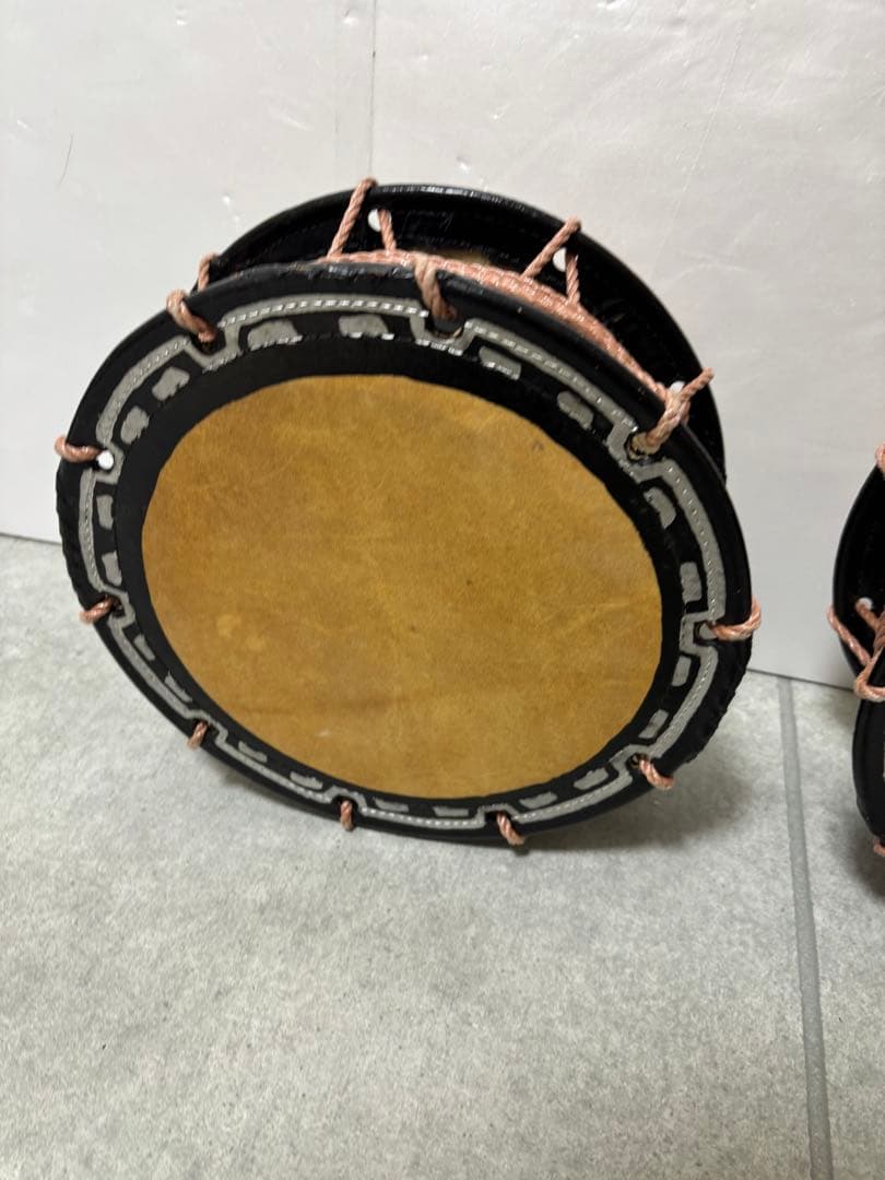 太鼓　2個セット　しめ縄？