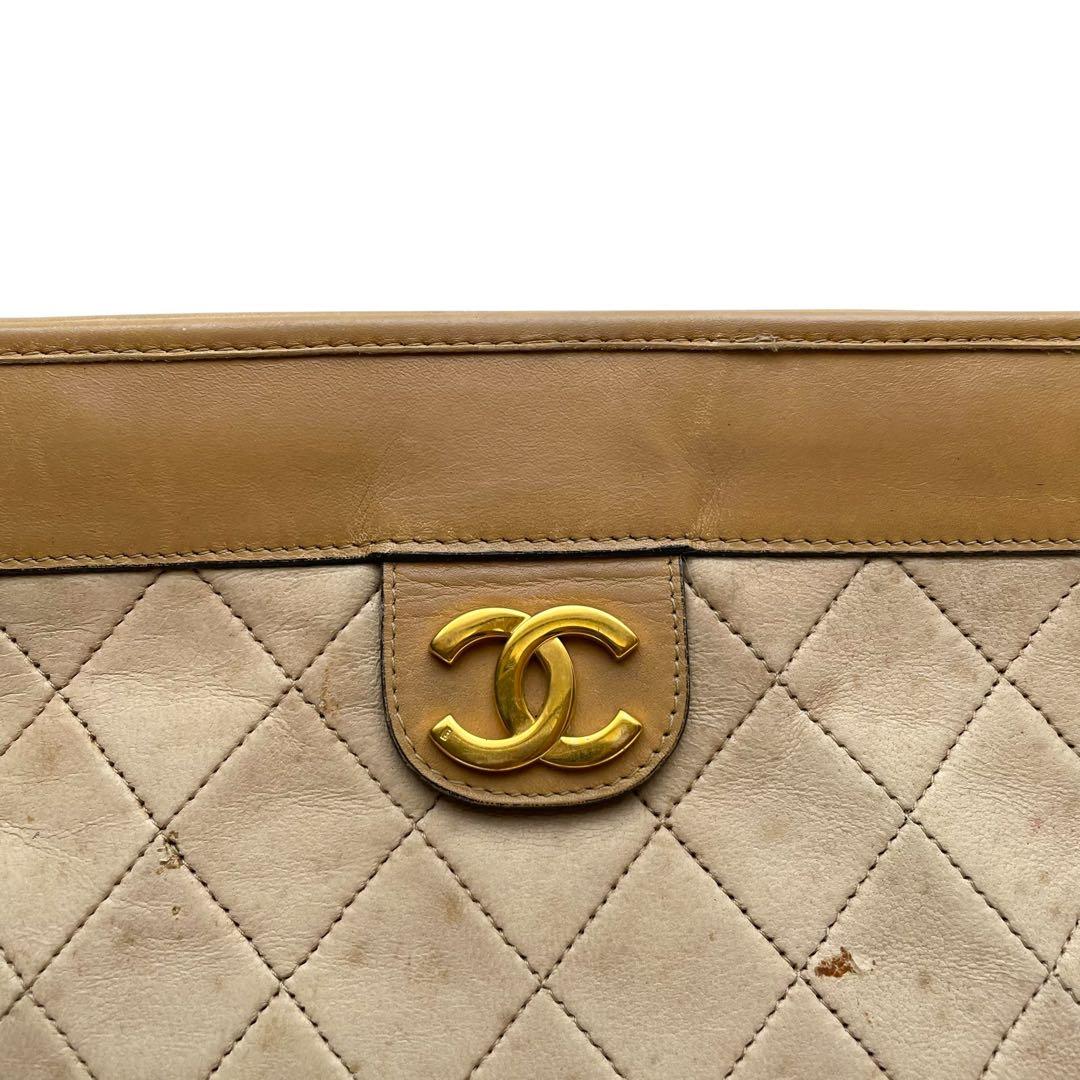 シャネル マトラッセ レザー ココマーク クラッチ セカンド ハンド バッグ