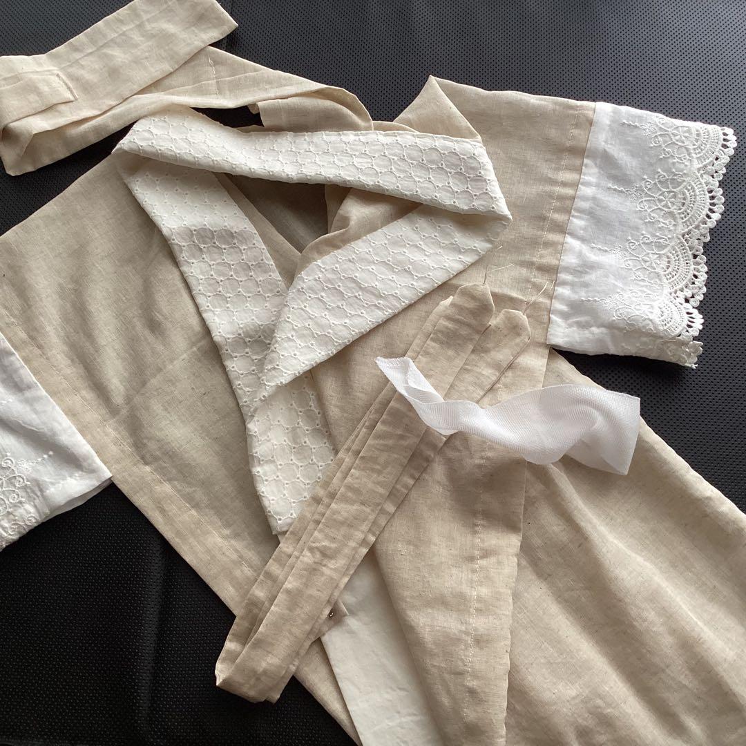 綿麻長襦袢、半襦袢 コットン70％リネン30%綿麻シングルガーゼ