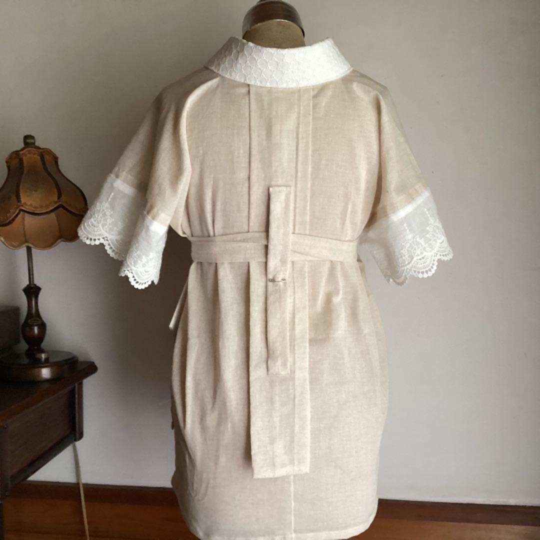 綿麻長襦袢、半襦袢 コットン70％リネン30%綿麻シングルガーゼ