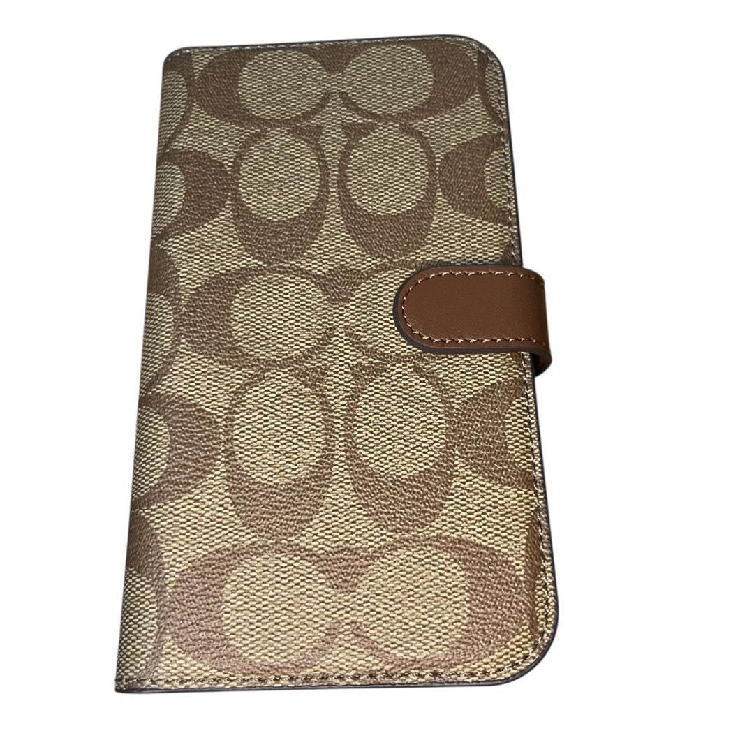 コーチ iPhone13&14 PRO 手帳型ケース シグネチャー スマホケース