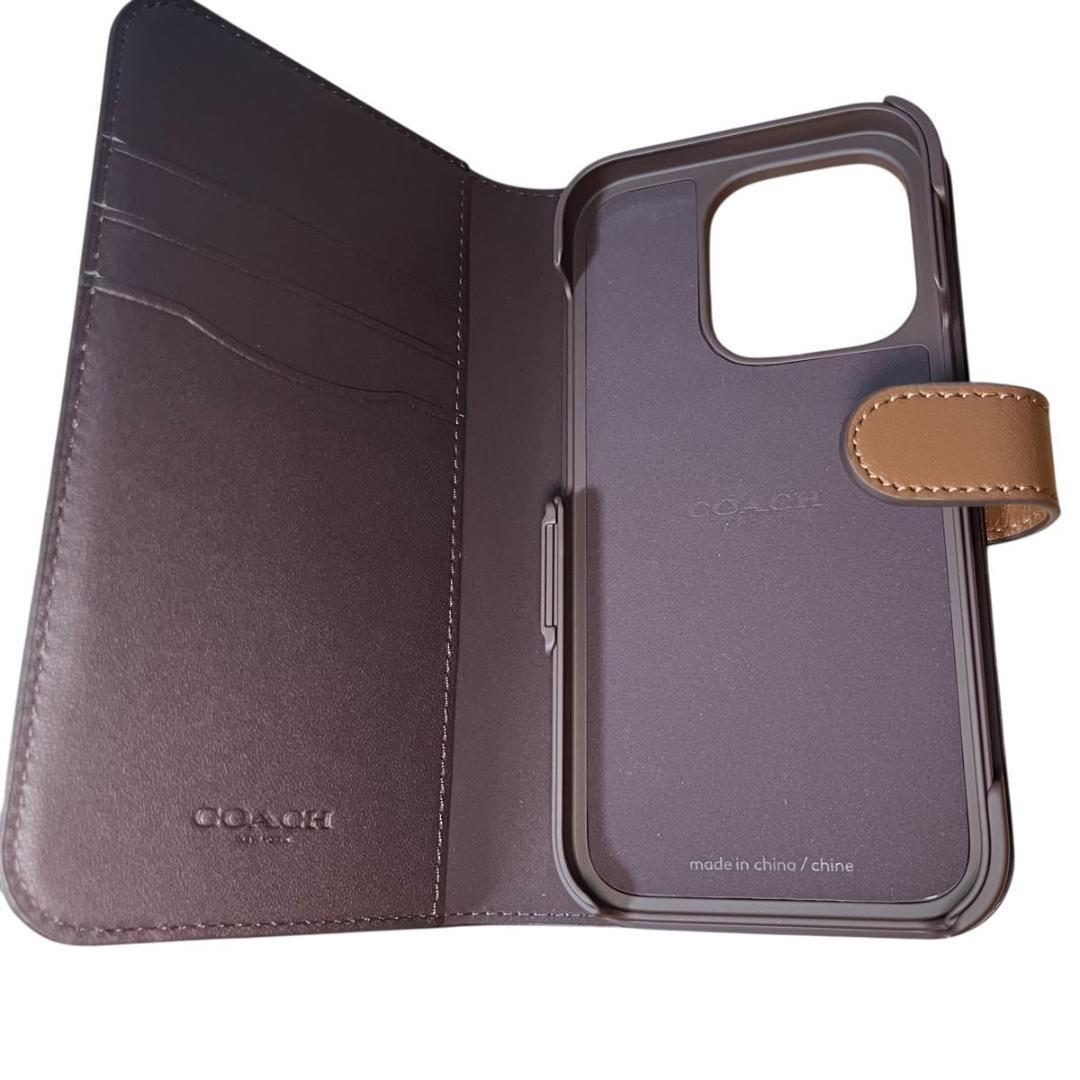 コーチ iPhone13&14 PRO 手帳型ケース シグネチャー スマホケース