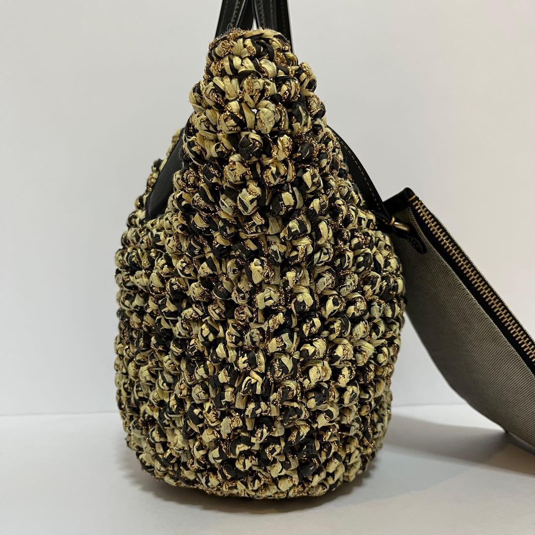 美品【23SS】完売品 COACH コーチ かごバッグ ストロースモールトート