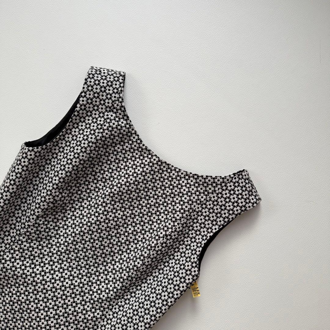 美品✨ルネ　リボンブローチ付き　カメリア総柄ワンピースドレス　クリーニング済　M