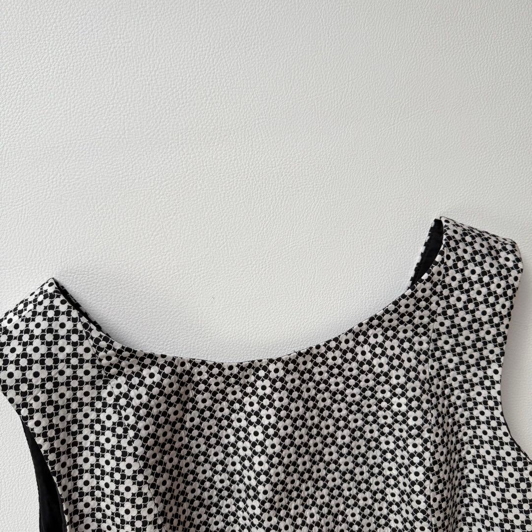 美品✨ルネ　リボンブローチ付き　カメリア総柄ワンピースドレス　クリーニング済　M