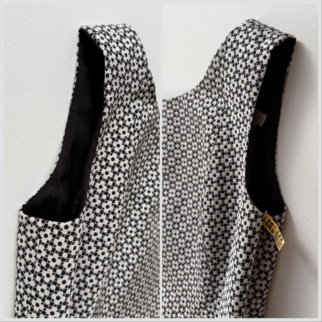 美品✨ルネ　リボンブローチ付き　カメリア総柄ワンピースドレス　クリーニング済　M