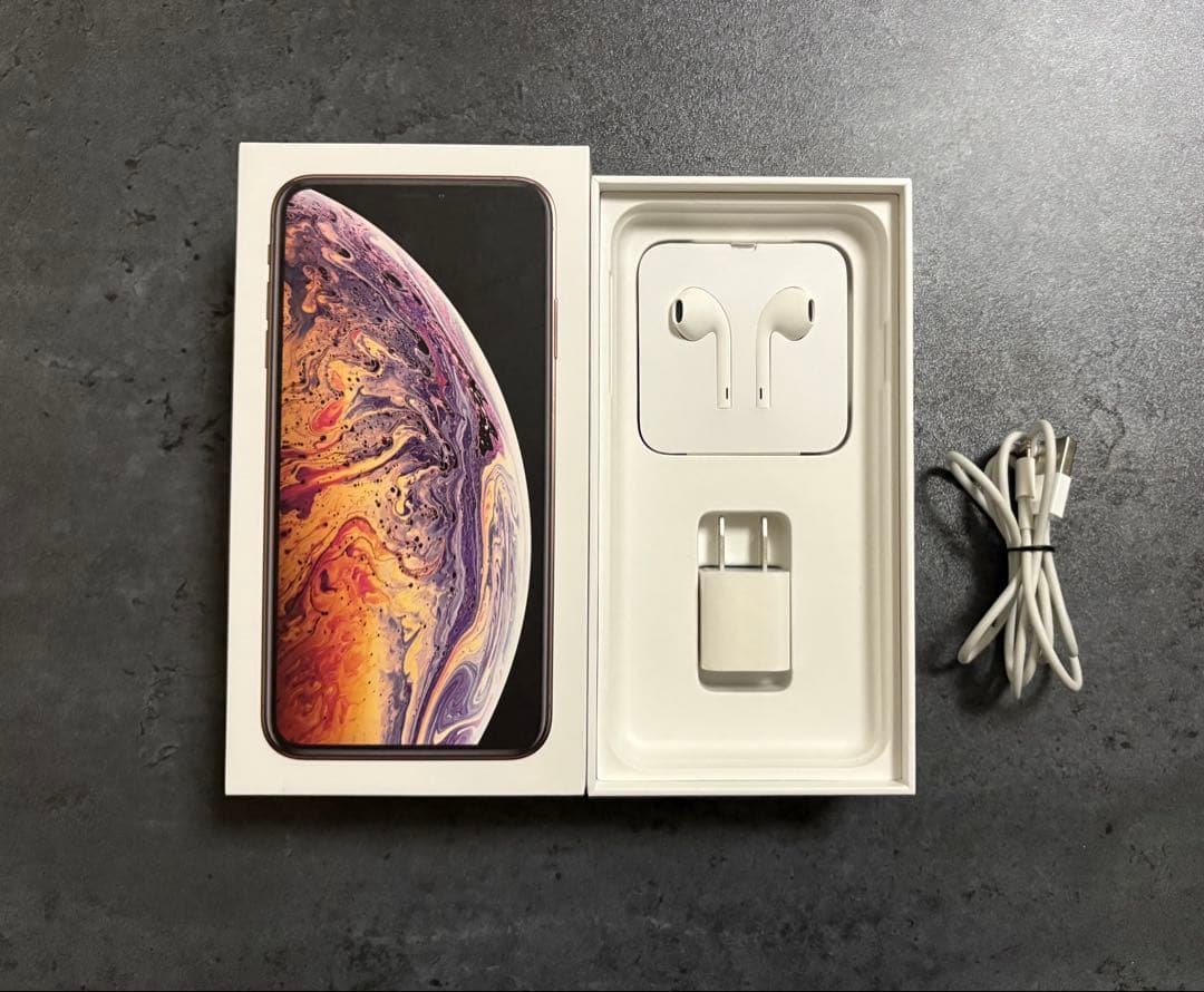 箱付き Apple iPhone Xs MAX ゴールド 64GB SIMフリー