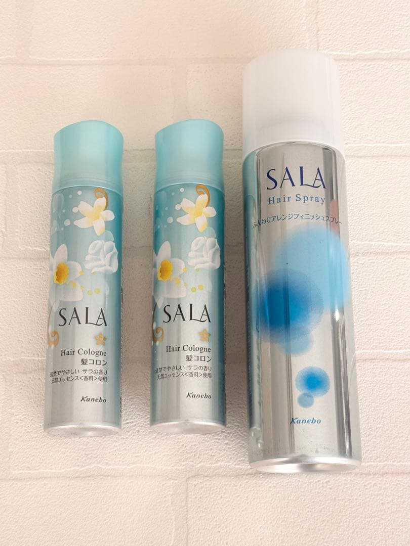 【販売終了品】SALA サラ　髪コロン2本・フィニッシュヘアスプレー1本