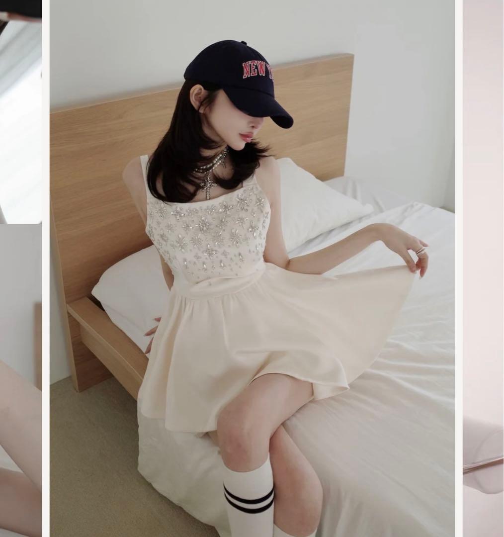 新品タグ付き ダーリッチ ジュエリーフレアチュニック アイボリー