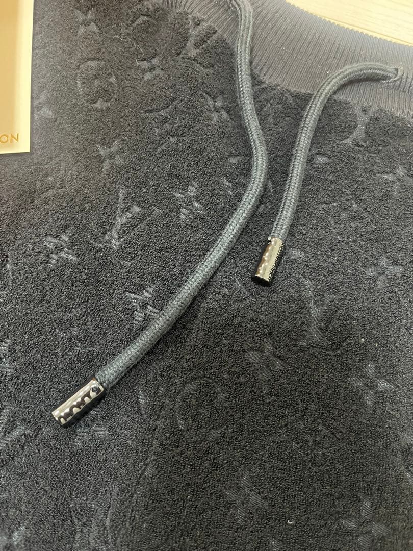 モノグラムフレンチテリーショーツ　パイル　ハーフパンツ　ブラック