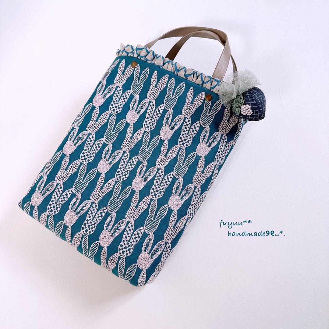 ハンドメイドꕤ︎︎控えめフリルのトートバッグ pomppia mermaid