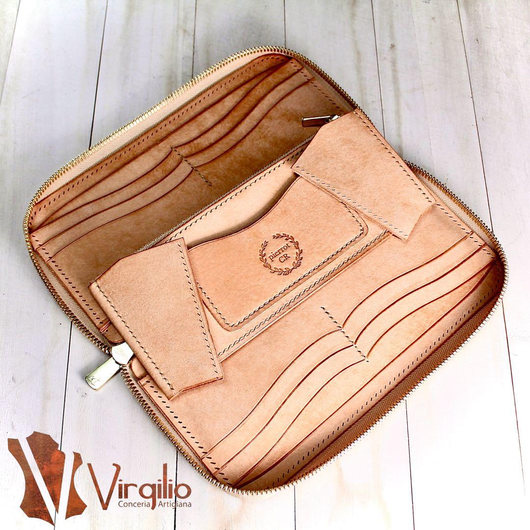 (依頼受付中)ラウンドファスナーウォレット 【カービング /ナチュラル】