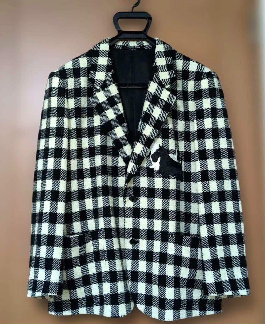 ワンダフルワールド テリア 刺繍 ジャケット チェック