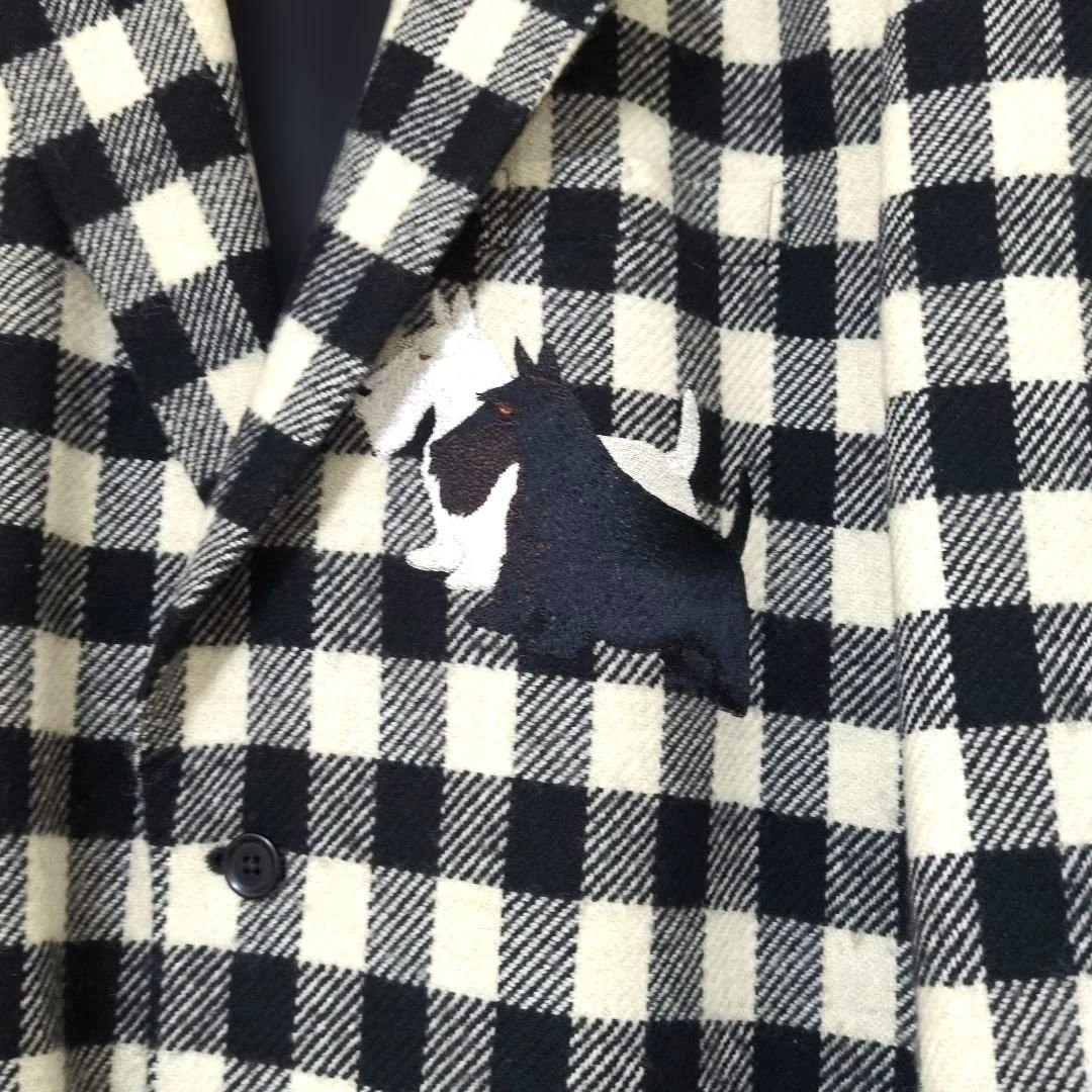 ワンダフルワールド テリア 刺繍 ジャケット チェック
