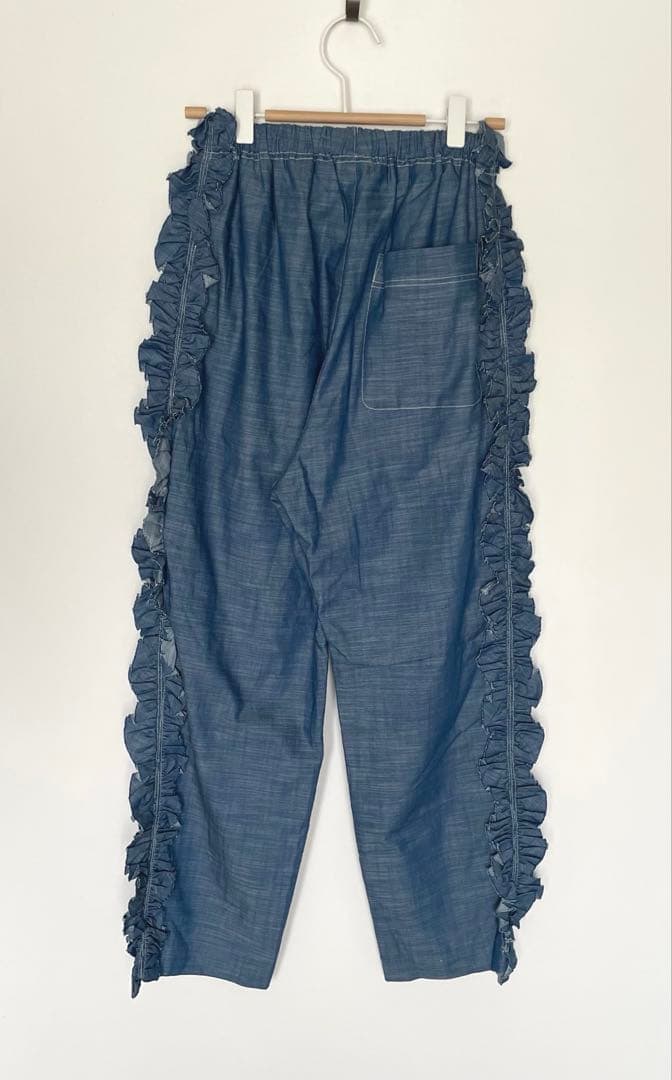 Rhodolirion ロドリリオン　サイドフリル　　シャンブレー パンツ