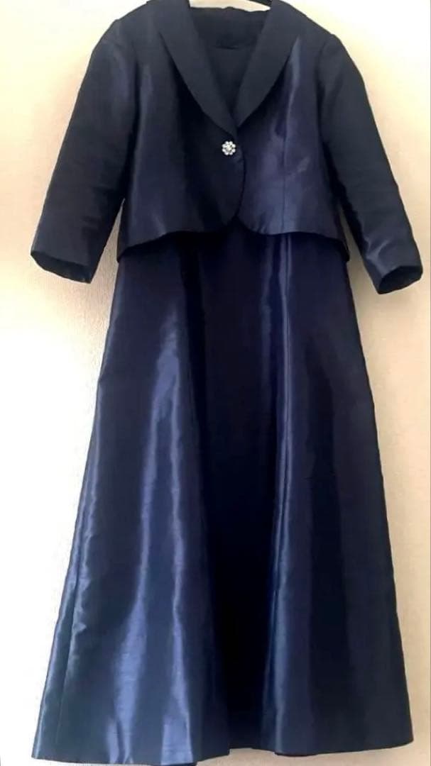 マザーズドレス　ロングドレス　ネイビー　結婚式　セレモニー