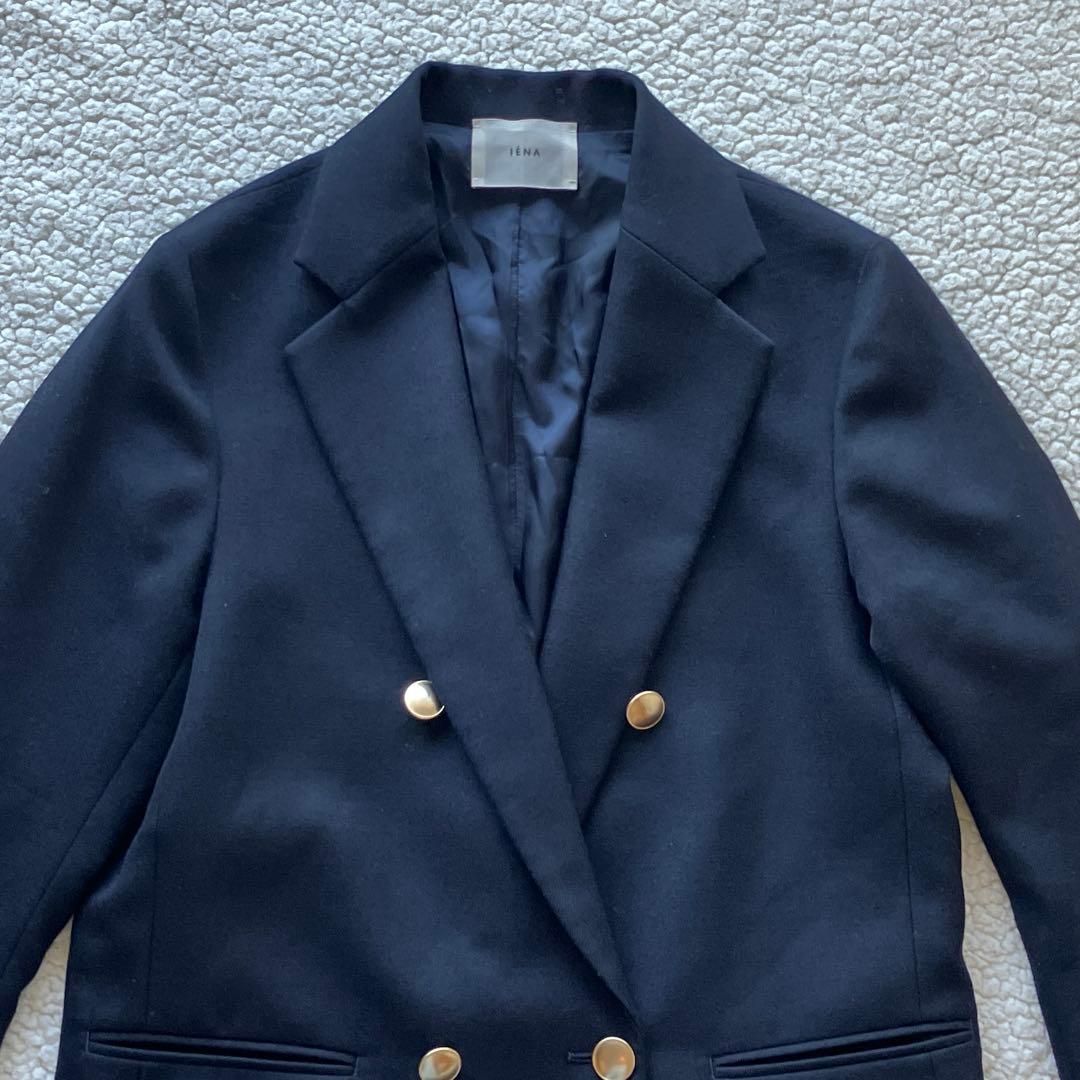 IENA ネイビー ダブルボタン テーラードジャケット　38