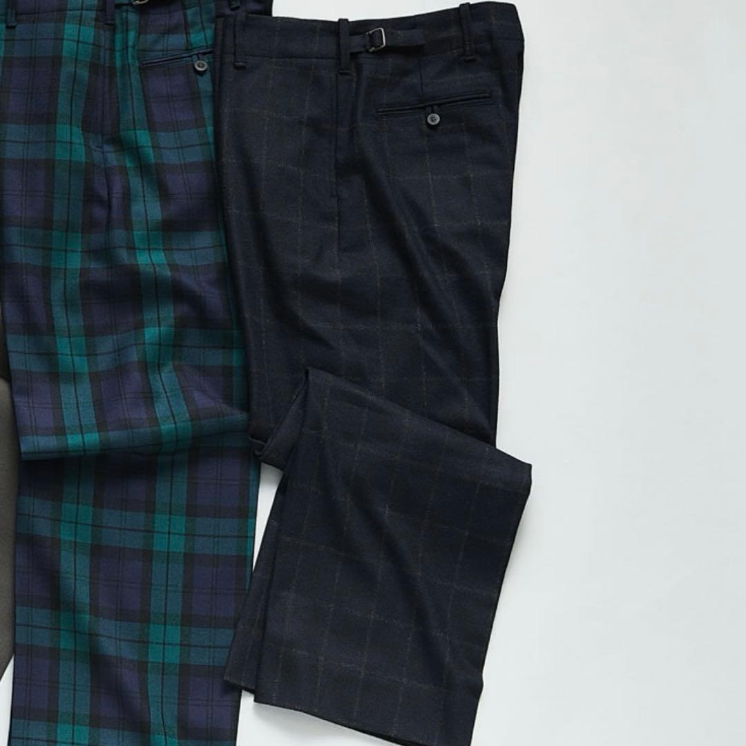 BRITISH MADE セレモニーパンツ【NAVY × GREY CHECK】